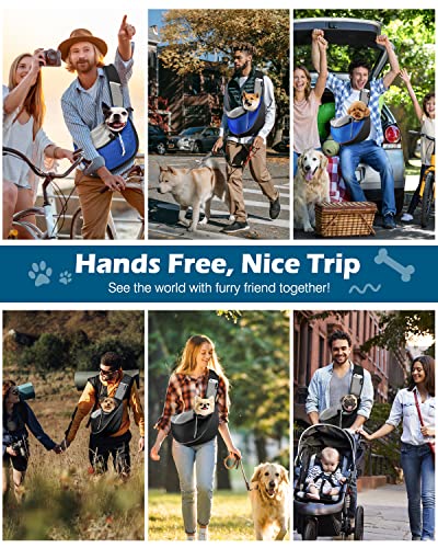 Pawaboo Hundetragetasche, Neu aufgewertet Hundetasche mit Touch-Pocket, Verstellbare Tragetasche Hund, Haustier Umhängetasche Transporttasche für Haustiere für Outdoor Reisen - M, Schwarz