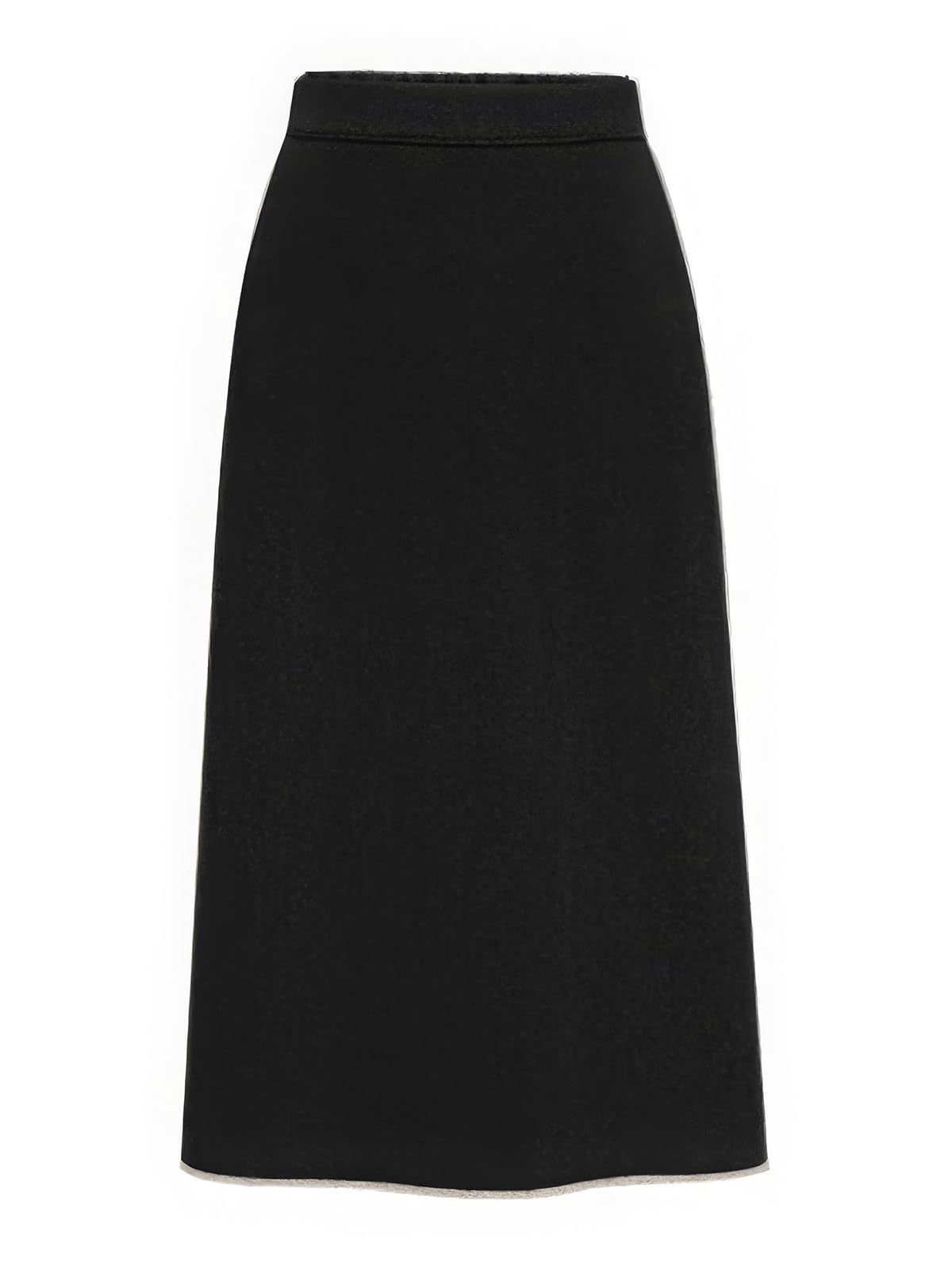 ebossy Womens Woolen Long Skirts Winter Warm Elasitc Waist Back Slit Wool Blend Bodycon Pencil Skirt