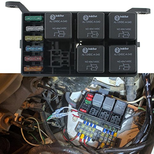IZTOSS 12-Slot Relay Box 6 Relays 6 Blade Fuses - Fuse Relay Box with fuse and 4pins 12V 40A relay for Automotive Marine and boat