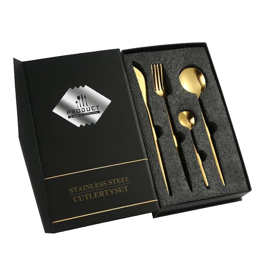 Amazon.com | SEELLODGE Silverware Flatware Cutlery Set, 24