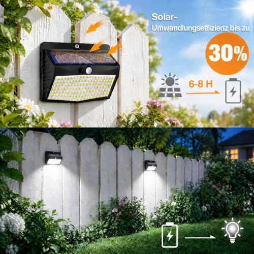 Peasur Solarlampen für Außen mit Bewegungsmelder, [3 Stück] Solarlampe Außen 180° Superhelle Solarleuchte mit Bewegungsmelder… – Ansicht 2