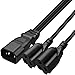 Toptekits C14 to Dual NEMA5-15R Power Plug,IEC 320 C14 Male to 2XNEMA5-15R Splitter Power Cord, IEC 320 C14 to 2X5-15R Adapter Converter (C14 to 2XNEMA5-15R)