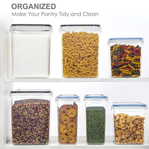 Pantrystar Medium Food Storage Containers With Lids Airtight 3.6L /121.7Oz, For Flour, Sugar, Baking Supply And Dry Food Storage, 3Pcs Bpa Free Plastic Canisters For Kitchen Pantry Organization #TOP4