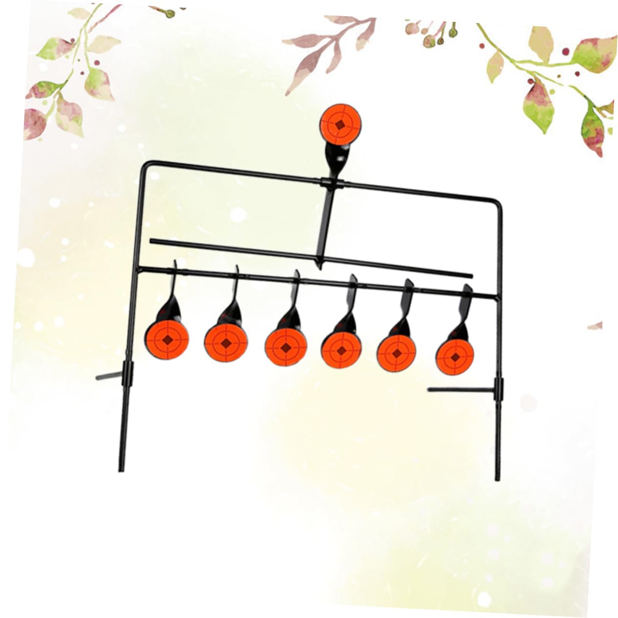 iplusmile Bersaglio Automatico a Reset 7 Obiettivi in Acciaio Nero | Uso Outdoor, Portatile e Leggero, Pratica di Caccia, Giochi Sparatutto per Giardino