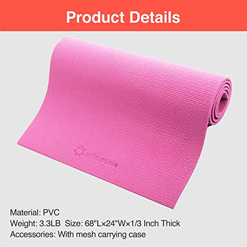 Image of Primasole Yoga Mat with Carry Strap for Yoga Pilates Fitness and Floor Workout at Home and Gym Non-slip 9 colors