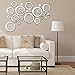 Shackcom 24 Pcs Pegatinas Decorativas Etiqueta de la Pared del Espejo Acrílico Pegatinas Adhesivos para DIY Decoración Moderna Pared Sala Cocina Hogar-Ahuecar-Silver