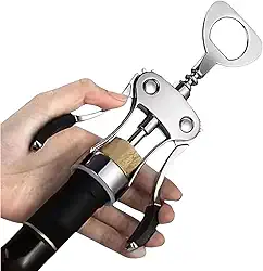 Abridor de Vinho Saca Rolha Abridor de Garrafa Aço Inox Tradicional Clássico Prático Fácil de Utilizar