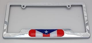 Puerto Rico Chrome Plated ABS License Plate Frame Holder Cover with Free caps