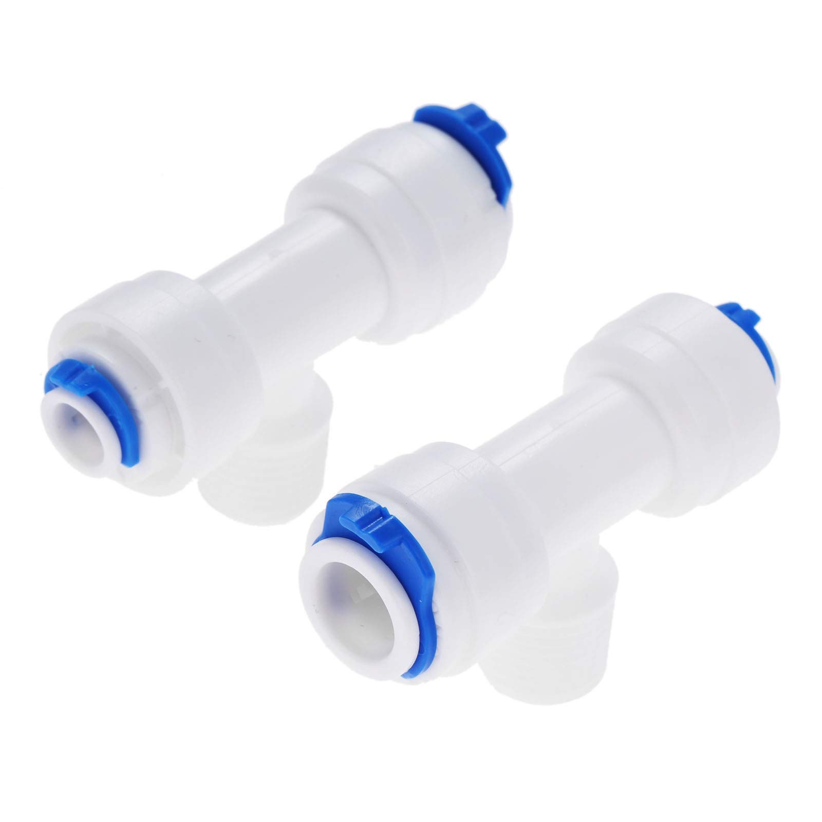 Conexión rápida for Manguera, de jardín, 2 Piezas, conexión for tubería ósmosis inversa, Forma T, en 3/8, Macho 1/4, Conector Acoplamiento plástico for Agua