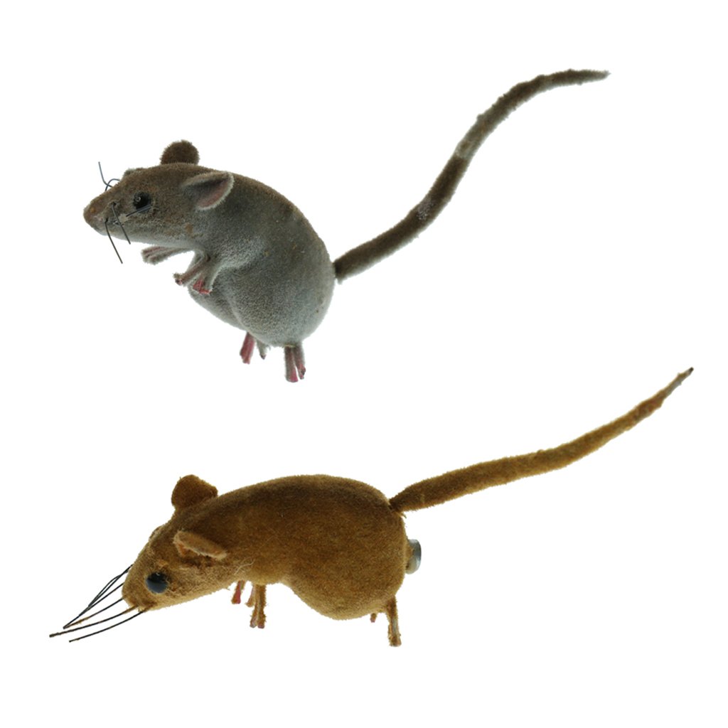 joyMerit 2 Pieces Realistic Mouse Sculpture Lifelike Mice Ornament Animal Statues for Outdoor Garden Lawn Decor