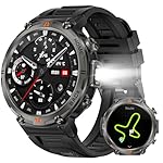 Military Smart Watches for Men Built-in GPS with LED Flashlight Compass, 3ATM Waterproof Rugged Tactical Smartwatch with Text and Call, 1.45" HD Fitness Tracker with HR SPO2 Monitor for iPhone Android