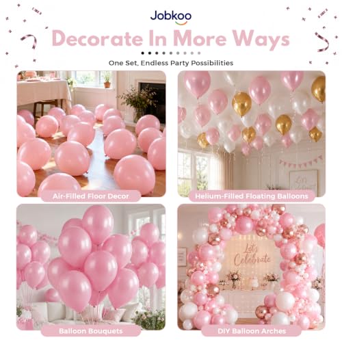 Image of Jobkoo Pearl Dusty Pink Balloons, 12 Inch Pearl Blush Light Pink Balloon