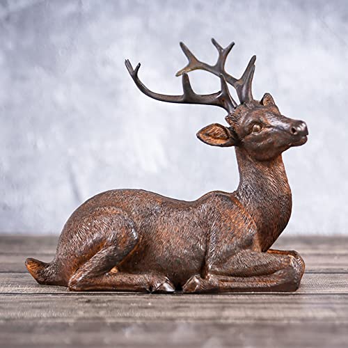 Figura Decorativa Ciervo Sentado Resina Rust 6.5in miniatura 5