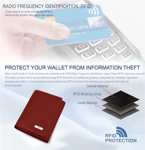 Image of URBAN FOREST Travis Red Leather Wallet for Men