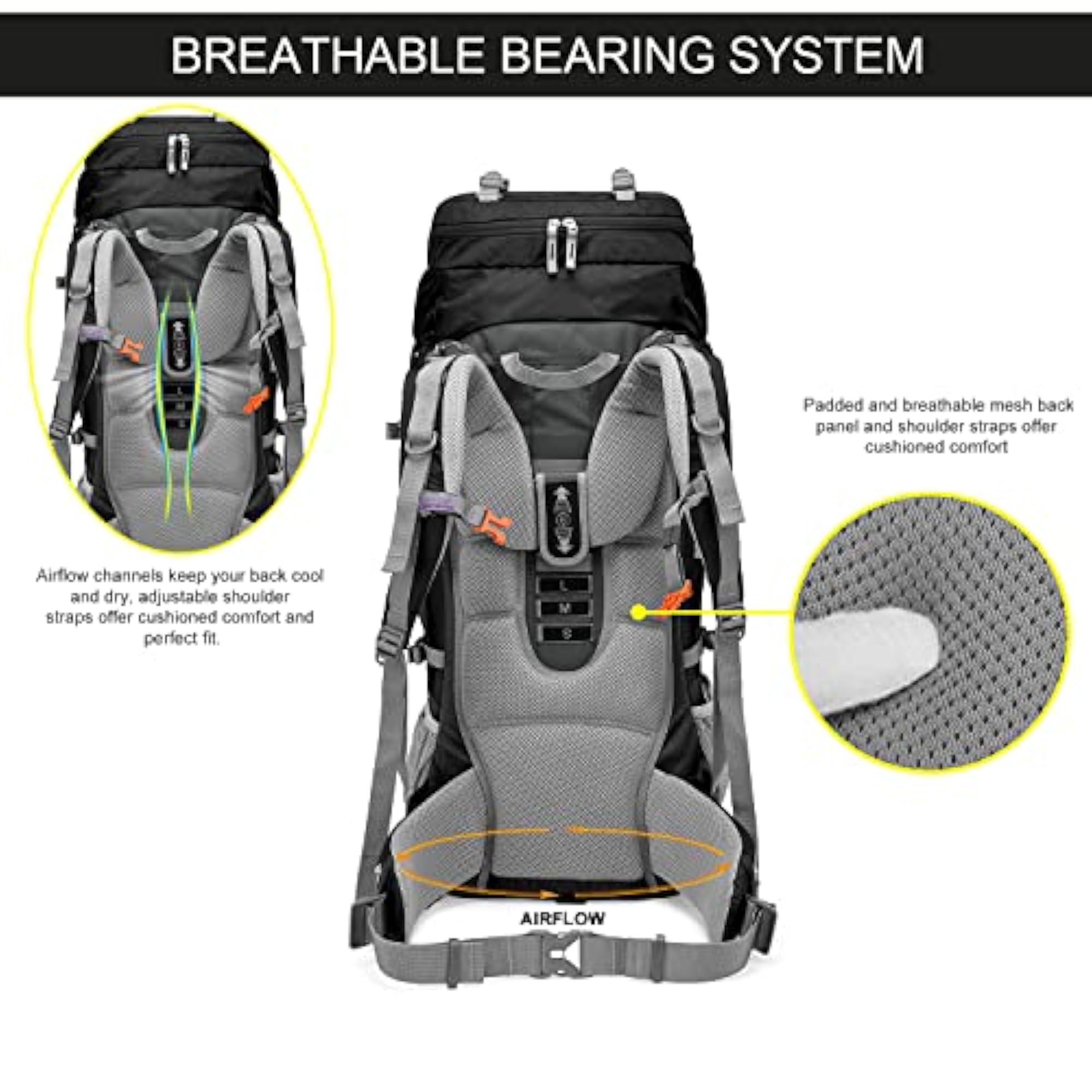 55L/80L Hiking Backpack with Rain Cover