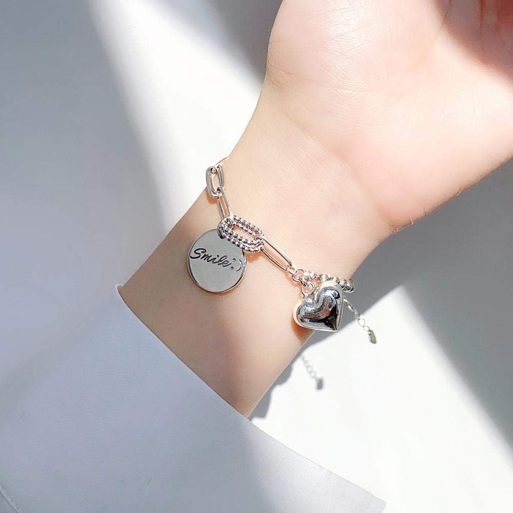 Pulsera con dijes, Letra, Forma de corazón, Colgante, Mano para Mujer, Fiesta