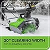 Greenworks 13 Amp 20-Inch Corded Electric Snow Blower-Walk-Behind Snow Thrower with 180° Adjustable Chute & 30FT Throwing Distance & 8" Clearing Depth, Ideal for Driveway, Walkway & Yard Snow Removal