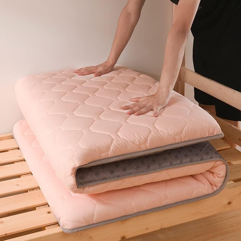 Japoński materac futon - przenośna składana mata podłogowa do łóżek pojedynczych/podwójnych/queen-size gruby antypoślizgowy oddychający materac podróżny i kempingowy