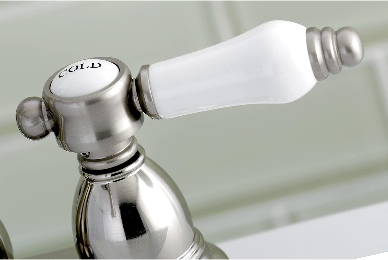 Kingston Brass KB1608BPL Bel Air 4 inch Centerset Lavatory Faucet with Retail Pop-Up, 8-1/4 inch In Spout Reach, Brushed Nickel