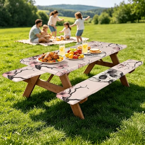 Housse de table de pique-nique avec housses de banc imperméable et coupe-vent Mexpekil - 7