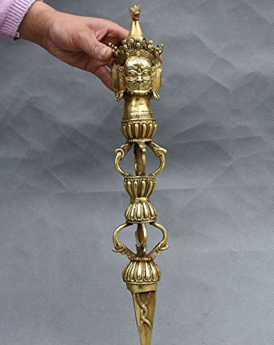YUNHAO Tibet Buddhism Brass Copper Hayagriva Buddha Statue Phurba Dagger Holder FaQi