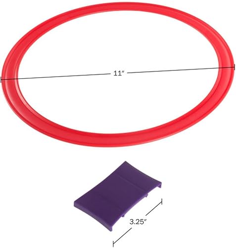 Miniatura 6 de Hey! Play! Juego de anillos Hopscotch - 10 anillos de plástico multicolor y 15 conectores para uso en interiores o exteriores, juego creativo y