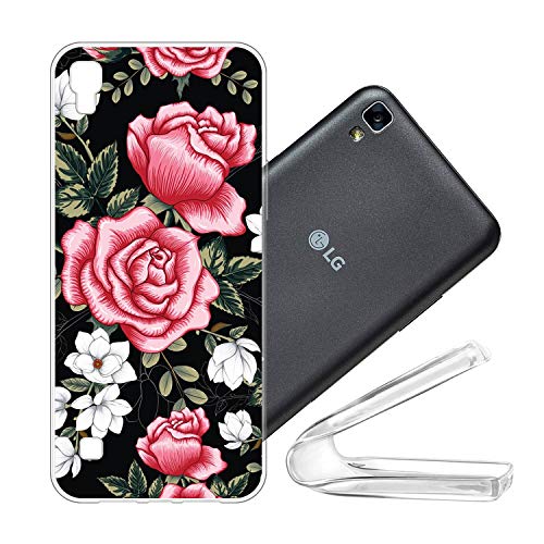 vingarshern Funda para LG X Power Carcasa Silicona Suave,TPU Gel Cover Protector,Ultra Fina Anti-Choque Estuches Cubierta Case LG X Power Funda Protectora,Rosa Rosada