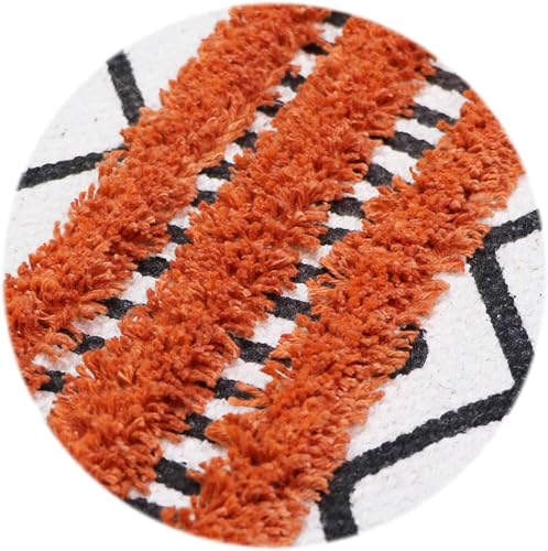 Image of Hand Woven 100% Natural Cotton Export Quality Designer Rug,Carpet, Bed Side Runner for Bedroom,Living Room, Size-2x5 feet or 60 cms x 152 cms (Rust & Black)