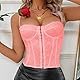 Haibang Corsage Damen Punk Blumenspitze Bustier Korsett Sexy Spaghettiträger Crop Top Spitze Push Up Bralette Shapewear Party Club Tank Weste Camisole