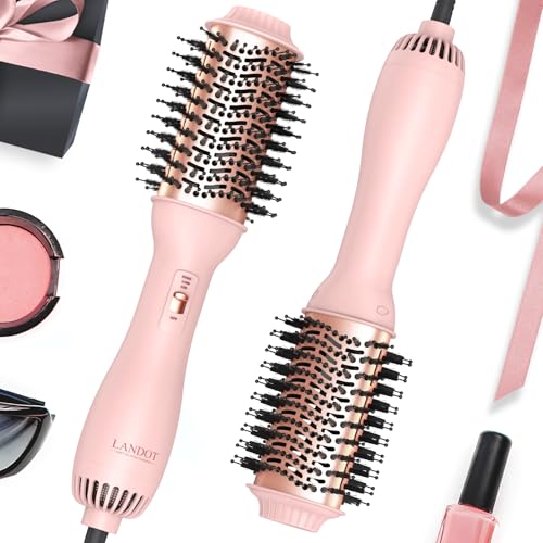 LANDOT Brosse Soufflante One-Step Sèche-Cheveux Volumisant: Salon Brosse Cheveux Brushing - Chauffante Brosse Coiffante pour Sécher Lisser Volumiser Coiffer...