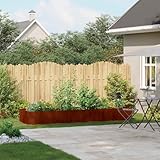 Pflanzkübel Aus Wetterfestem Stahl, Hochbeete Für Garten Metall, Cortenstahl Blumenkasten 280x80x40 cm Für Gärten Und Terrassen Gestaltung