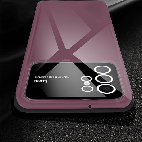 Image of Vaku Luxos Back Cover Case for Samsung Galaxy S23 Ultra Polarized Large Window Glass Camera Protector Dual Layer Protection Silicon Shockproof Protective Cell Phone TPU Case- Cherry