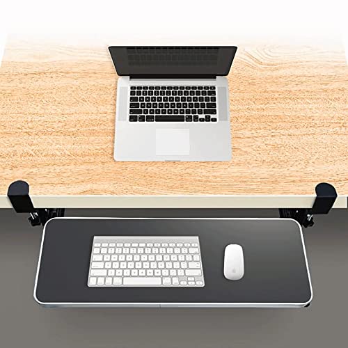 Bandeja ergonómica de madera para teclado, extensor de escritorio ajustable con abrazadera con cajón deslizante, fácil montaje, ideal para oficina en casa