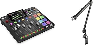 RØDE RØDECaster Pro II All-in-One Production Solution for Podcasting, Streaming, Music Production and Content Creation, Black & PSA1 Professional Studio Arm