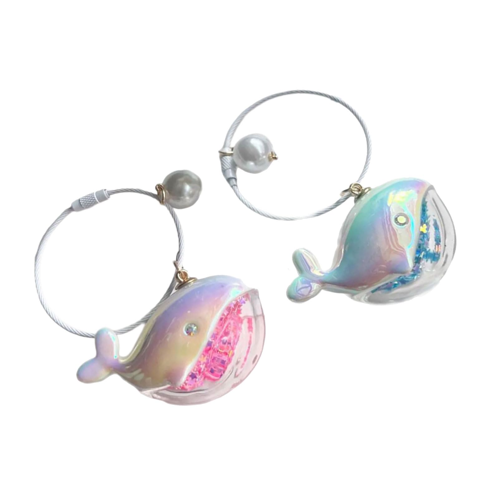Kalttoy Unisex B 2Pieces Whale Keychains Unique Jewelry Colorful Holder Couple Accessories Present For Fashion Enthusiasts Trendy Keychain For Students
