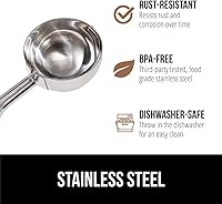 Vista 4 de GORILLA GRIP Cuchara para galletas de acero inoxidable sin BPA, cuchara #60 de 1 cucharada, mango de agarre suave, fácil liberación de alimentos