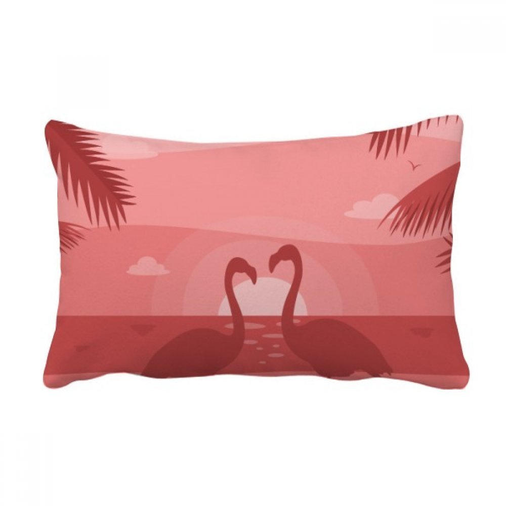 Cadeau de decoration original coussin flamant rose multicolor avec oreiller lombaire insert