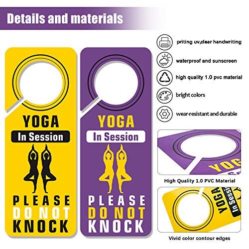 Psler DOOR-HANGER-YOGA 4 Pack Door Knob Hanger Sign Yoga In Session thumb #1
