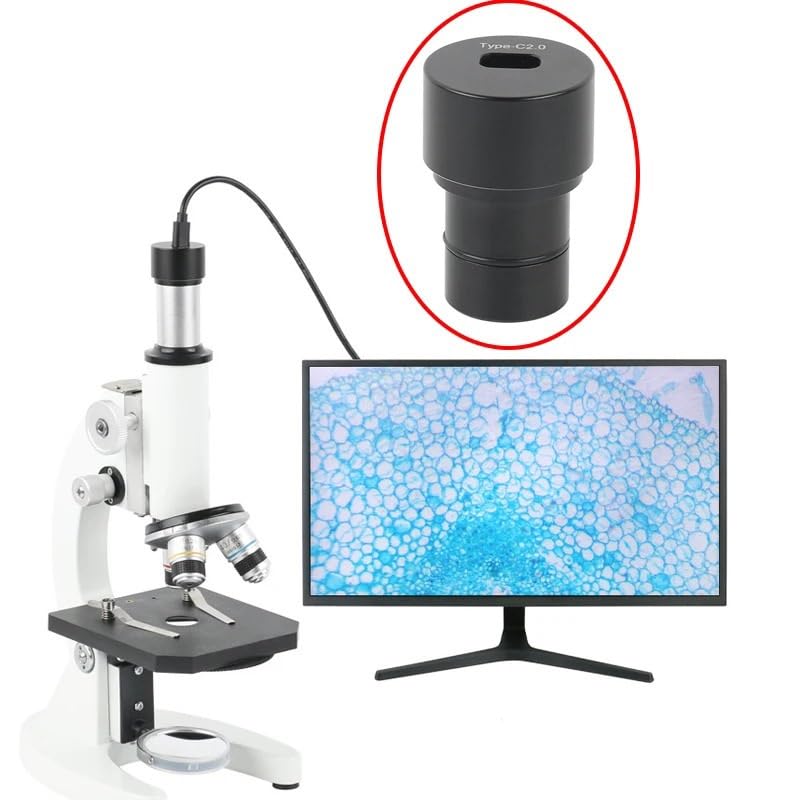 Microscope 5MP USB Type-C Digital Eyepiece Camera Stereo Biological Microscope Industrial Video Camera Free Driver +Adapter 23.2 30 30.5 mm(5.0MP)