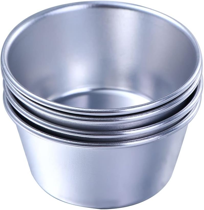 Vctitil 4PCS Non Stick Egg Tart Mold Pudding Mold Personal Mold Circular Carbon Steel Cup Muffin Cup Baking Tool