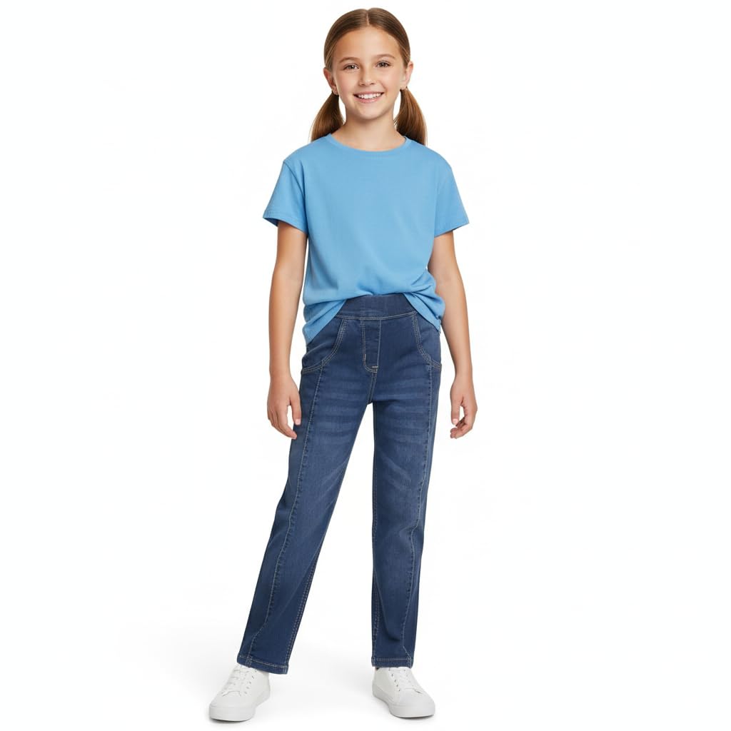 A2Z 4 Kids Dziewczynki Krój Prosty Elastyczny Bootcut Jeansy Szerokie Nogawki Szeroki Elastyczny Pas Bootcut Spodnie Denim Elastyczne Proste Wygodne Jeansy Szerokie Prezent Dla Dzieci 5–14 Lat