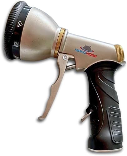 Miniatura 8 de Boquilla rociadora de manguera de jardín de metal resistente (9 patrones de pulverización), ajuste estándar de 34 pulgadas, sin fugas, a prueba de