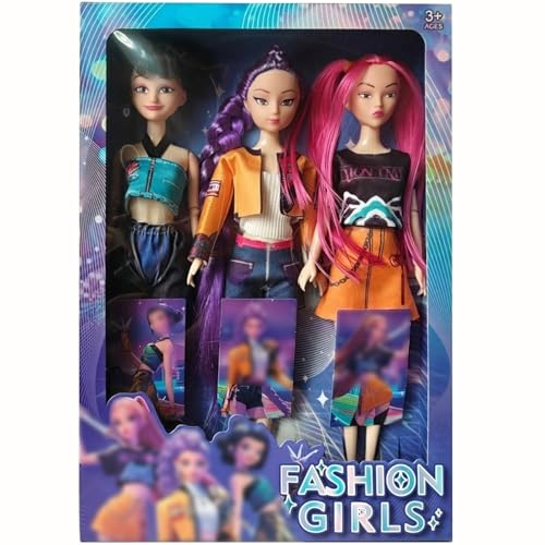 Metaparty K-Pop De-Mon Hunters Figurine,Ensemble de Modèles Réduits pour Les Fans de Hunters Cadeaux d'anniversaire pour Le Bureau, Décorations de Bureau Huntr Figure (A005-3Pcs)