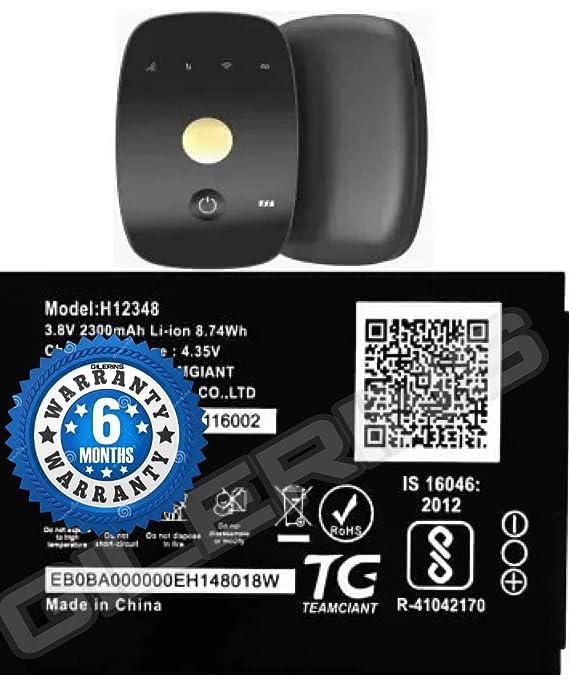 Image of Original H12348 Battery for Jio WiFi Reliance Jio WiFi Dongle /Airtel WiFi / M2S Fi 2 / Wireless Router 4g FI2 / M2 hot spot Battery with 6 Month Warranty ***(P273)
