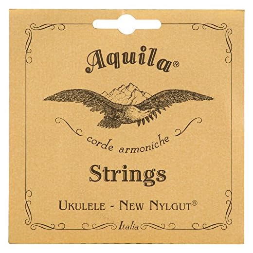 Aquila New Nylgut AQ-8 Concert Ukulele Strings – Low G Tuning – 1 Set of 4, Natural Finish, Premium Synthetic Gut Strings