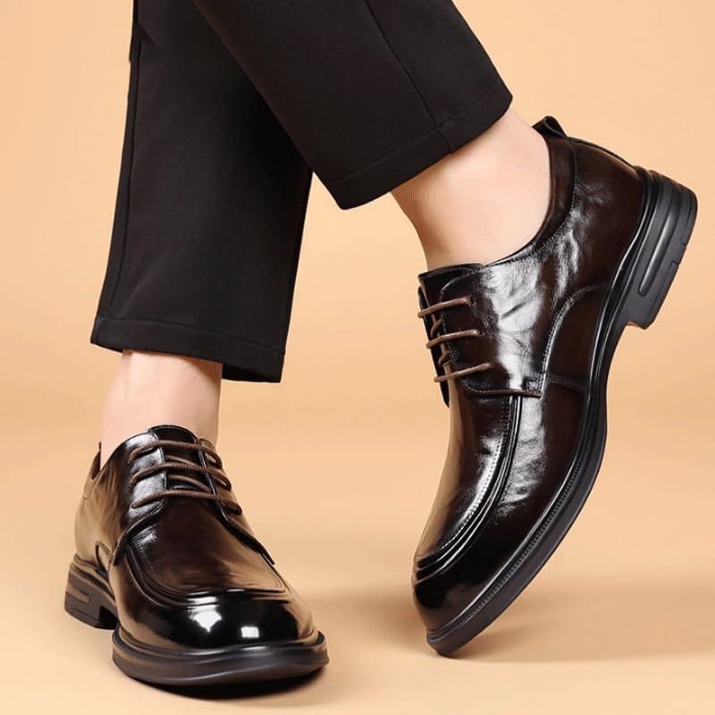 Men's Leather British Style Lace Up Wing Tip Dress Shoes Comfortable Non-Slip Low Top Business Work Shoes3