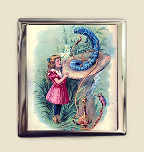 Alice in Wonderland Cigarette Case Business Card ID Holder Hookah Smoking Caterpillar Lewis