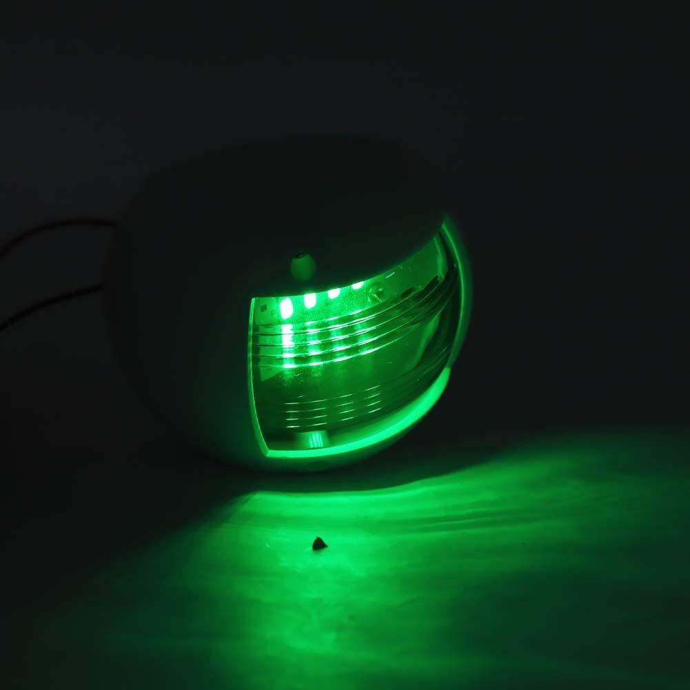 Reminnbor Bateau lumière paire de lampe de signalisation sphérique rouge vert LED étanche bateau lumière de navigation DC12V-24V 3W pour la pêche de nuit(blanc) feu navigation bateau led