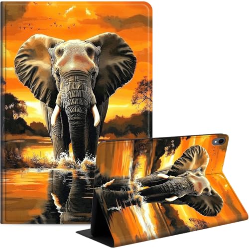 GYSYZJDH Case for Samsung Galaxy Tab S11 5G 11' 2025, Slim Smart Stand Cover with Auto Wake/Sleep, Shockproof Protective Shell for Work & School, African Elephant