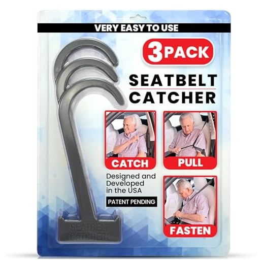Seatbelt Catcher - 3 Pack Grabber and Seat Belt Aid for Elderly and People with Disabilities - Seat Belt Extender - Twisting or Reaching Perfect Aid for Back, Shoulder, Elbow Injuries (Gray)